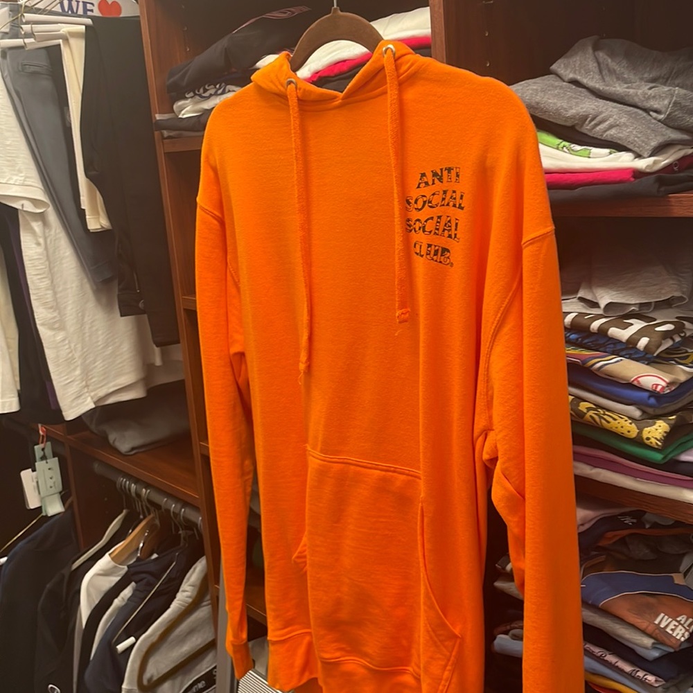 Orange antisocial club sweatshirt